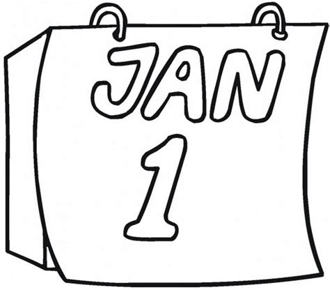 daily tear  wall calendar st january coloring sheet