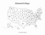 Electoral College Map Printable States Print United Presidential sketch template