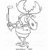 Cartoon Outlined Golfing sketch template