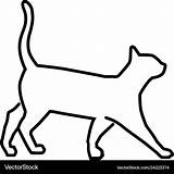 Outline Cat Simple Vector Vectorstock Royalty Vectors sketch template