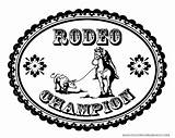 Coloring Rodeo Roping Buckle Belt Cowboy Pages Steer Team sketch template