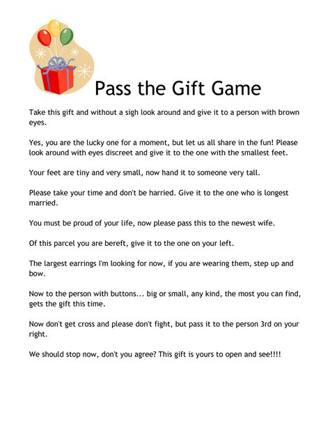 printable pass  gift game printable templates