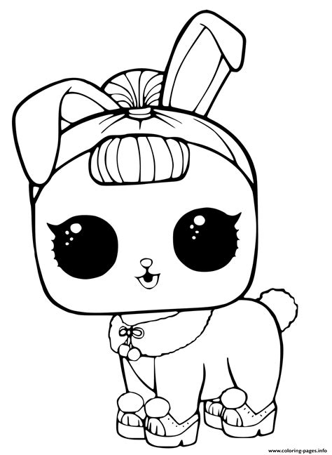 lol surprise pets coloring page crystal bunny coloring page printable