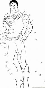 Superman Hero Dots Connect Dot Worksheet Printable Kids sketch template