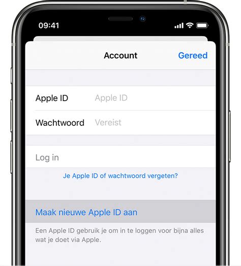 een nieuwe apple id aanmaken apple support