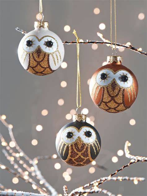 twenty  miniature owl baubles   christmas owls decorations