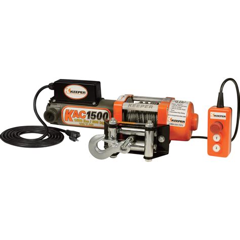 keeper  volt ac powered electric utility winch  lb