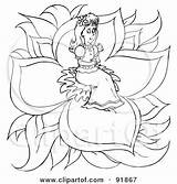 Thumbelina Outline Coloring Clipart Illustration Royalty Bannykh Alex Rf Print Poster Girl Clipartof sketch template