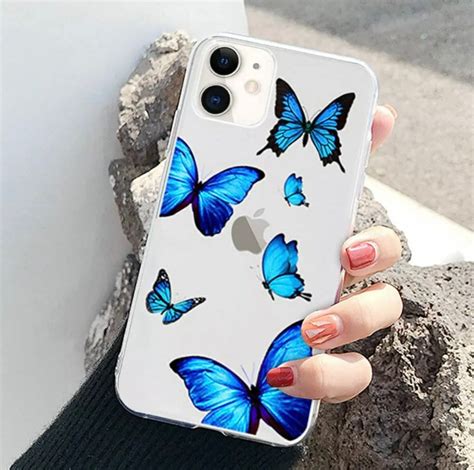 creative clear butterfly silicone phone case cover for iphone etsy