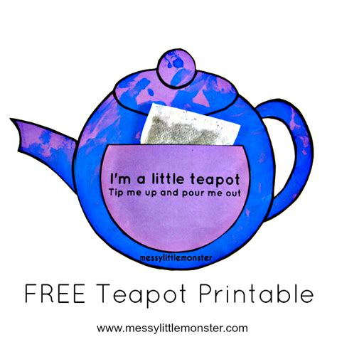 youre tea riffic teapot craft  printable teapot template messy