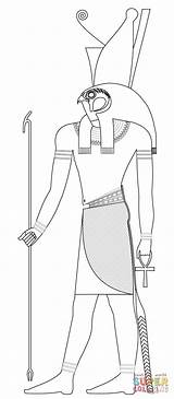 Horus Egyptian Egizi Anubis Egizie Egizia Sarcophagus Divinita Supercoloring Facili Egitto sketch template