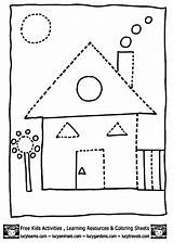 Dot Shapes Coloring House Dots Shape Pages Worksheets Printable Kids Gif Preschool Worksheet Color Houses Colouring Book Getdrawings Form Sheets sketch template