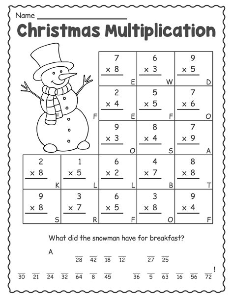 st grade christmas worksheets  printable