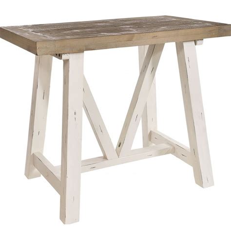 driftwood distressed white breakfast bar table kingston