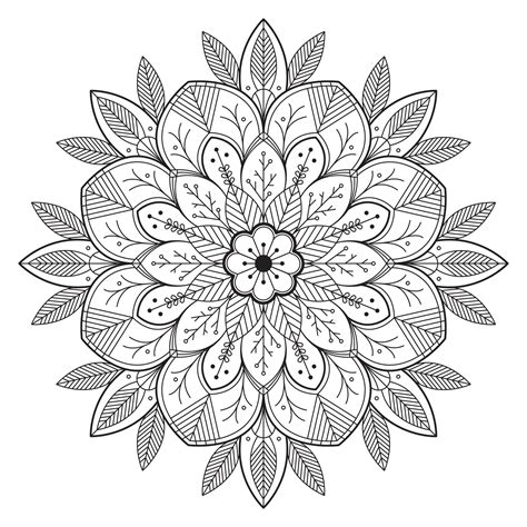 simple floral mandala mandalas adult coloring pages
