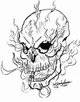 Coloring Skull Pages Flaming Colorings Getdrawings Print Color Getcolorings sketch template
