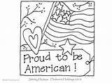 Coloring Patriotic Pages July 4th Clipart Adults Kids Printable sketch template