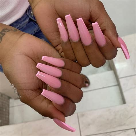 coffin nails long pink background nail designs simple coffin