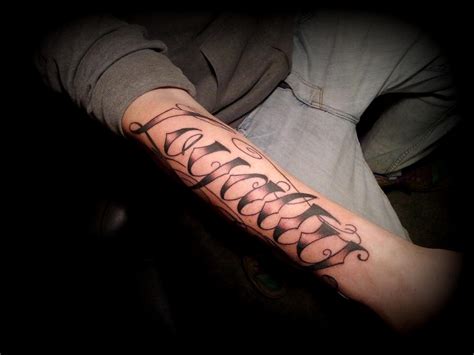loyalty script writing tattoo fore arm  calebslabzzzgraham  deviantart