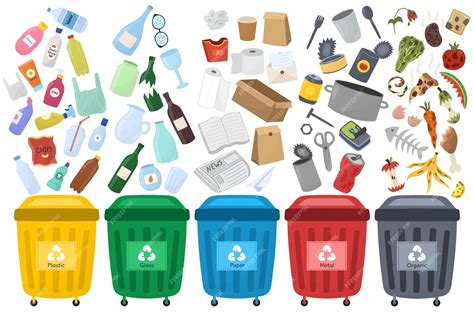 listo contenedores de reciclaje de basura  basura aislados en vector