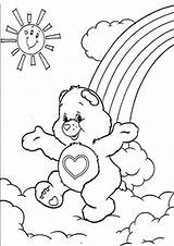 Coloring Pages Bear Teddy Rainbow Colors sketch template