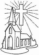 Church Coloring Pages Cross Drawing Kids Simple Building Shining Color Print Printable Inside Template Helpers Place Getcolorings Getdrawings Templates Comments sketch template