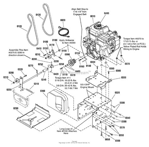 snapper    tp intermediate snow thrower parts diagram  engine frame group