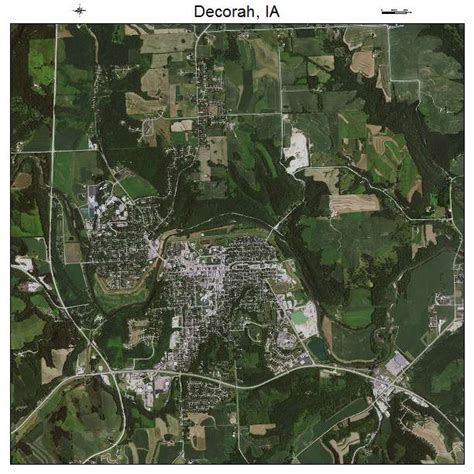 aerial photography map  decorah ia iowa