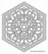 Sacred Geometry Snowflake Geometri Shapes Illusion Azcoloring sketch template
