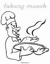 Chef Coloring Masak Tukang Number Koki Baker Cursive Twistynoodle Cook Print Noodle Favorites Login Add Built California Usa Ll Grow sketch template