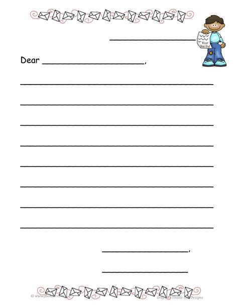 printable friendly letter template printable templates