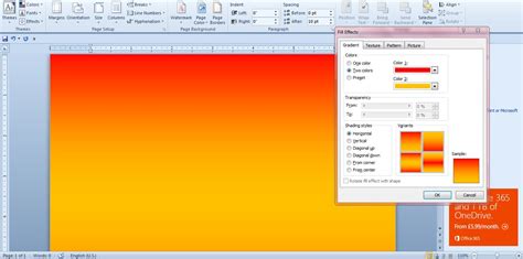 colors fill effects  image backgrounds  word documents