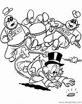 Coloring Ducktales Beagle Boys Scrooge Pages Disney sketch template