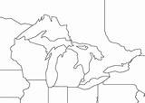 Lakes Great Map Outline Michigan Blank Coloring Worldatlas Paddle Sea Clipart Kids Canada Template Maps Clipartbest Geography Choose Board sketch template