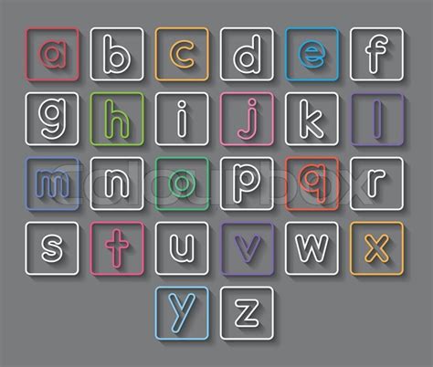 small alphabet letters  flat stock vector colourbox