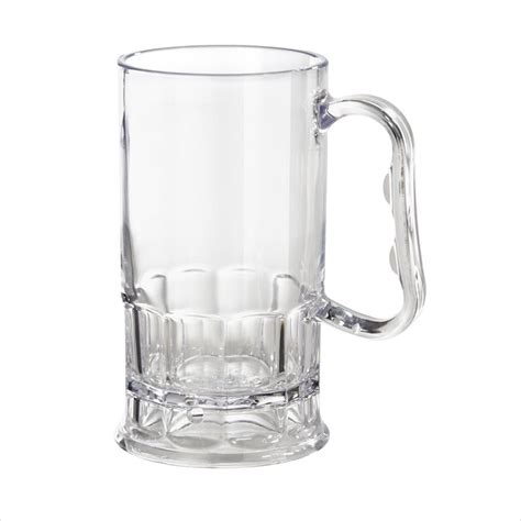 plastic reusable  oz    beer mug  handle clear san