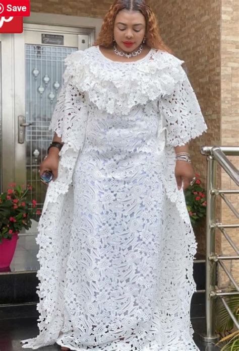 chic  beautiful white lace aso ebi styles  women  week