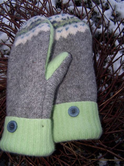 wool mittens  sweaters lined  fleece pattern wool mittens