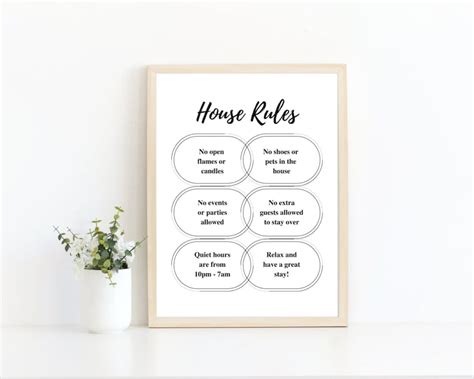 fillable  editable airbnb house rules printable house etsy