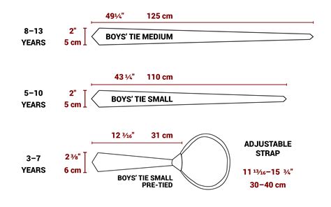 size guide  ties tieroom