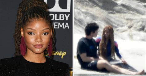 halle bailey little mermaid set pictures