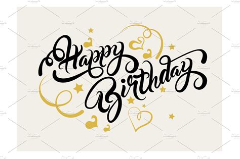happy birthday lettering design script fonts creative market