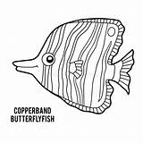 Butterflyfish Coloring Copperband Tropical Book Cartoon Illustration Marine Character Fish Clip Seamless Vector Pattern Cute sketch template