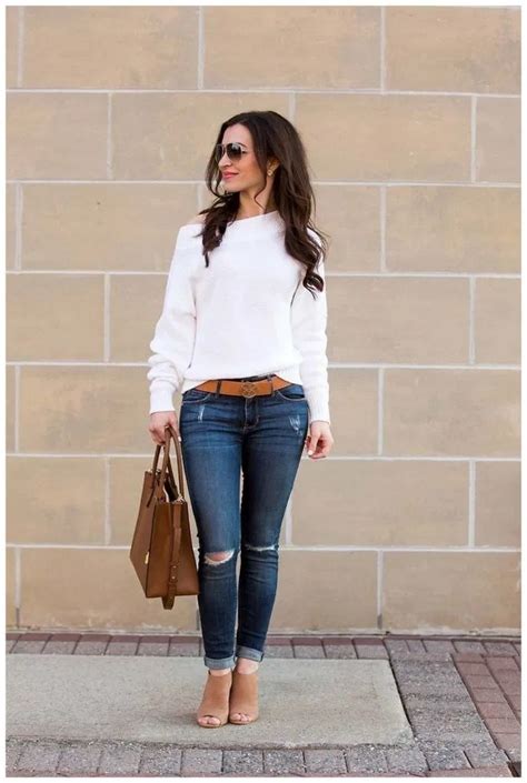 fashionable spring outfit ideas for 2020 casual wear ripped jeans