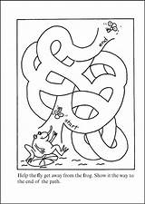 Easy Printable Maze Mazes Frog Kids Coloring Pages sketch template