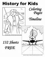 Coloring History Kids American Timeline Pages Printable Explorers Early Color States United Events Presidents Revolution Raisingourkids Shaped Worksheets Sheets War sketch template
