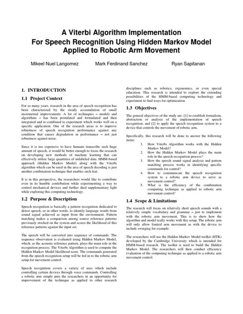thesis chapter  acm format  speech recognition robotics