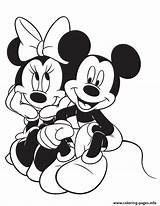 Minnie Coloring Mickey Disney Pages Printable Print sketch template