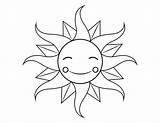 Sun Coloring Happy Pages Printable sketch template