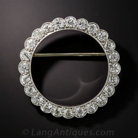 2 75 carat platinum diamond circle pin 1930s